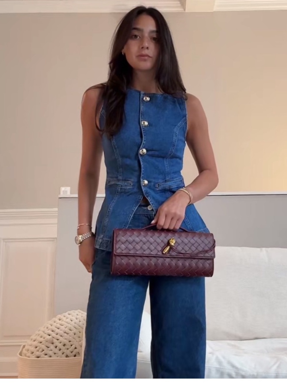 Reformation Ophelia Denim Top in Keila New with Tags! - Picture 2 of 7